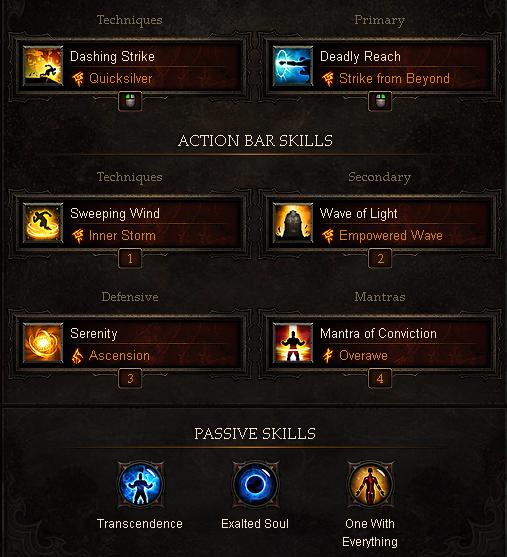 two-handed dashing strike wave of light monk skill build
